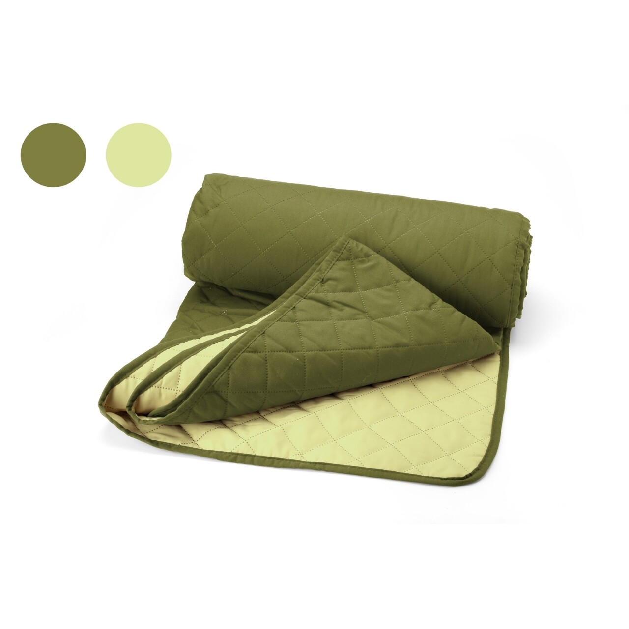 Megfordítható ágytakaró, 100% Poliészter, 210x220 Cm, Zöld