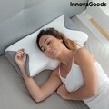 Ergonomikus kontúrú nyakpárna, visco-elasztikus, InnovaGoods, Conforti, 62 x 36 x 14 cm, fehér/szürke