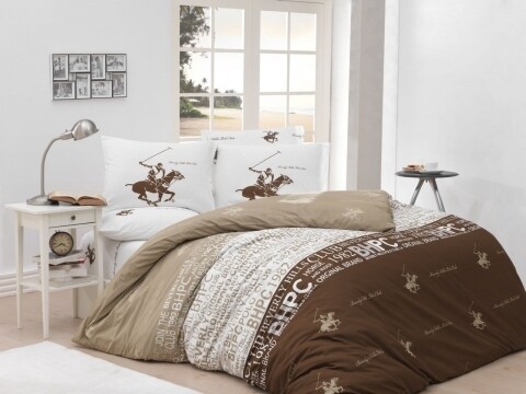 Cappuccino Kétszemélyes Ágynemű, Beverly Hills Polo Club, 4 db, 240 x 260 cm, 100% ranforce pamut, fehér/krém