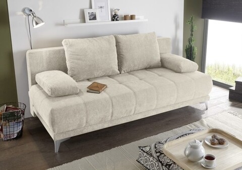 Jenny Lux kanapéágy, 3 férőhely, 203 x 86 x 101 cm, forgácslap / fa / poliészter, homok