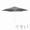 Thais Kerti/terasz napernyő, Ø300 cm, forgattyúval és billenővel, oszlop Ø48 mm, alumínium, szürke