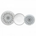 18 részes étkészlet Metropolis Tribal Chic, Tognana, porcelán, fekete-fehér