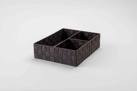 Compactor Szekrényrendező 3 rekesszel, 32 x 25 x 8 cm, textil anyag, sötétbarna