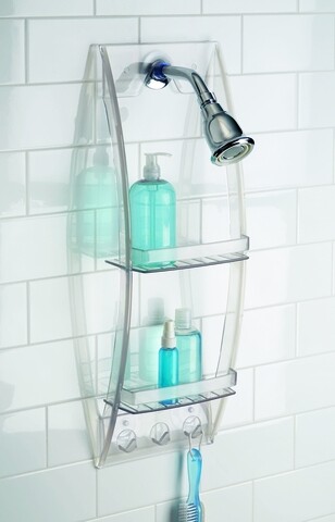 Felfüggeszthető fürdőszobai rendszerező tusolónak Basic, iDesign, 23x10x68.5 cm, áttetsző