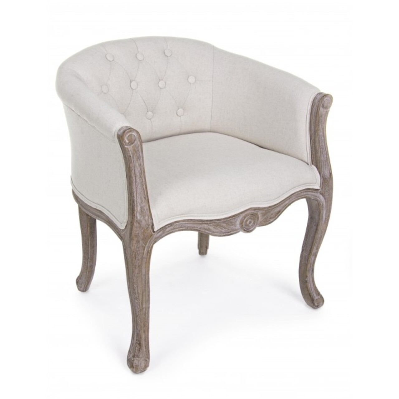 Diva fotel, bizzotto, 60x67x79 cm, gumifa/lenvászon/pamut, természetes