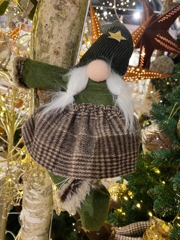 Gnome girl w dress Dísz, 24x8x43 cm, plüss, színes