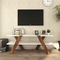 TV Basic TV Komód, Almaren, 120x33.1x45 cm, fehér/természetes
