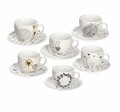 6 db csésze tányérral, Tognana, Iris Goldy, 200 ml, porcelán, sokszínű