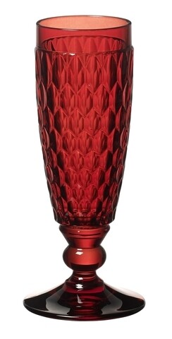 4 pezsgőspohár készlet, Villeroy & Boch, Boston, 145 ml, kristályüveg, piros