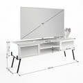 Naív TV komód, Decotie, 143x35,6x50,7 cm, melamin forgácslap, tölgy