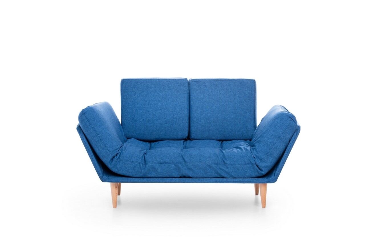 Nina Daybed Kihúzható Kanapé, Futon, 3 Személyes, 200x70 Cm, Fém, Világoskék