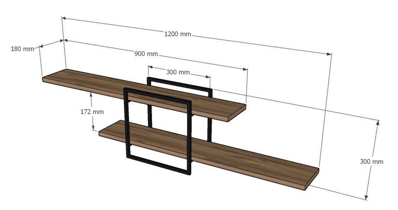 Mone Fali Polc, Asse Home, 120x18x30 Cm, Barna