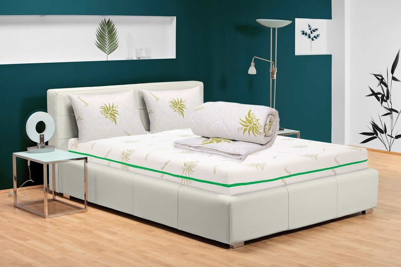Bedora Confort Relax Aloe Vera Matrac csomag 160 x 190 cm + paplan + párna, memory hab