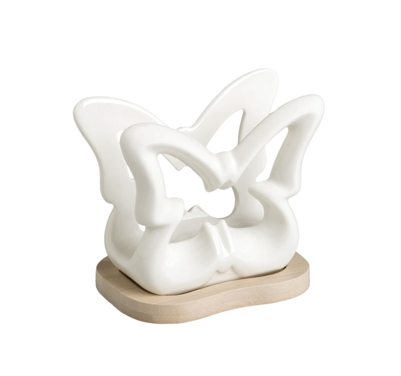 Butterfly Szalvéta Tartó, Brandani, 12x8x10.5 Cm, Porcelán/bambusz