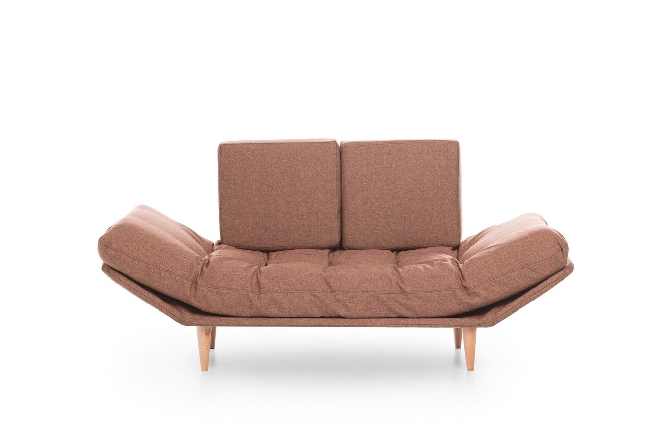 Nina Daybed Kihúzható Kanapé, Futon, 3 Személyes, 200x70 Cm, Fém, Világosbarna