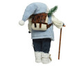 Santa w stick &lantern Dísz, Decoris, 16x21x45 cm, poliészter, kék