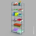Luxury Slim 6 polcos polc, Metaltex, 41 x 23 x 51 cm, fém / LDPE műanyag burkolat