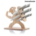 Spartan InnovaGoods Késkészlet fa tartóval, 7 darabos, rozsdamentes acél/fa