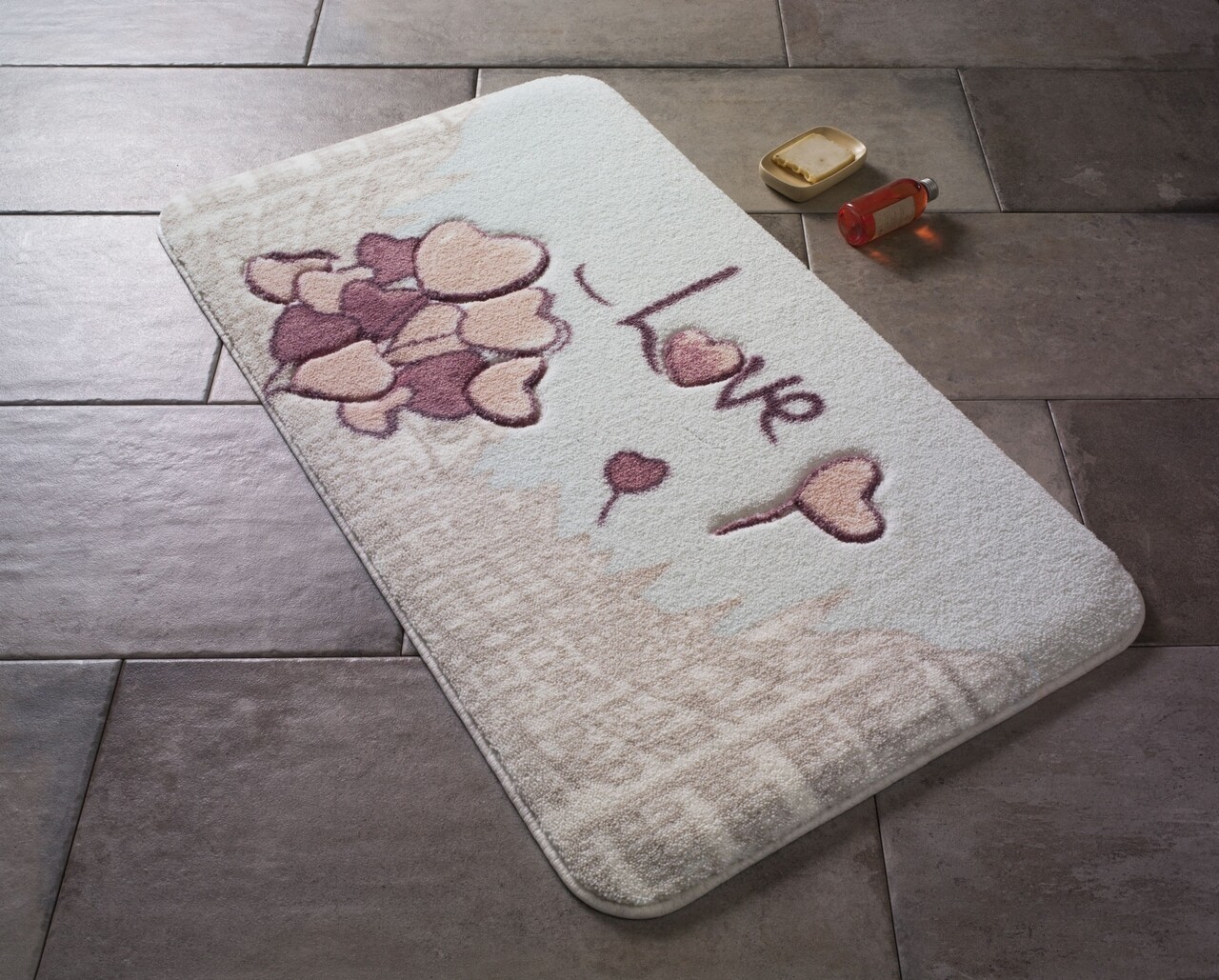 Love City Fürdőszobai szőnyeg, Confetti, 80x140 cm, menta