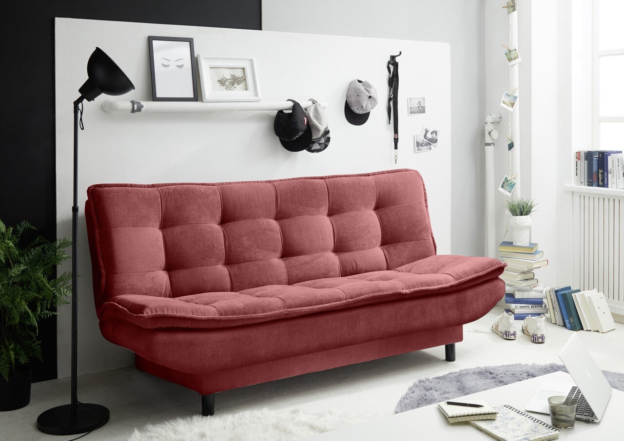 Black Red White Kihúzható kanapé, 2-es patch Berry, 89 x 90 x 188 cm, kattanó-kopogó funkcióval, forgácslap, műanyag, poliészter