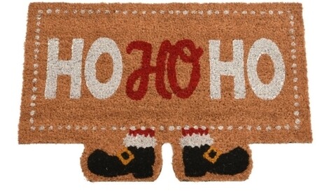 HOHOHO Bejárati szőnyeg, Decoris, 60x40 cm, kókuszrost, piros/fehér