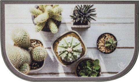 Konyhaszőnyeg, Olivo Rugs, California Mezzaluna Digital 3, Cactus, 44 x 75 cm, nylon, többszínű