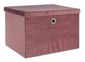 Doboz tároló fedéllel, Velvet Pink, Bizzotto, összecsukható, 40x30x25 cm, acél / bársony