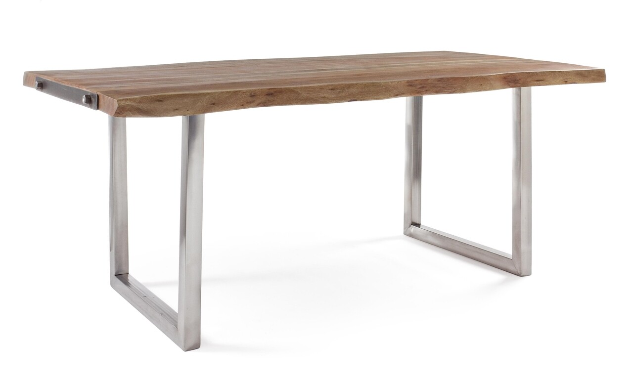 Osbert asztal, bizzotto, 180 x 90 x 77 cm, akácfa/rozsdamentes acél