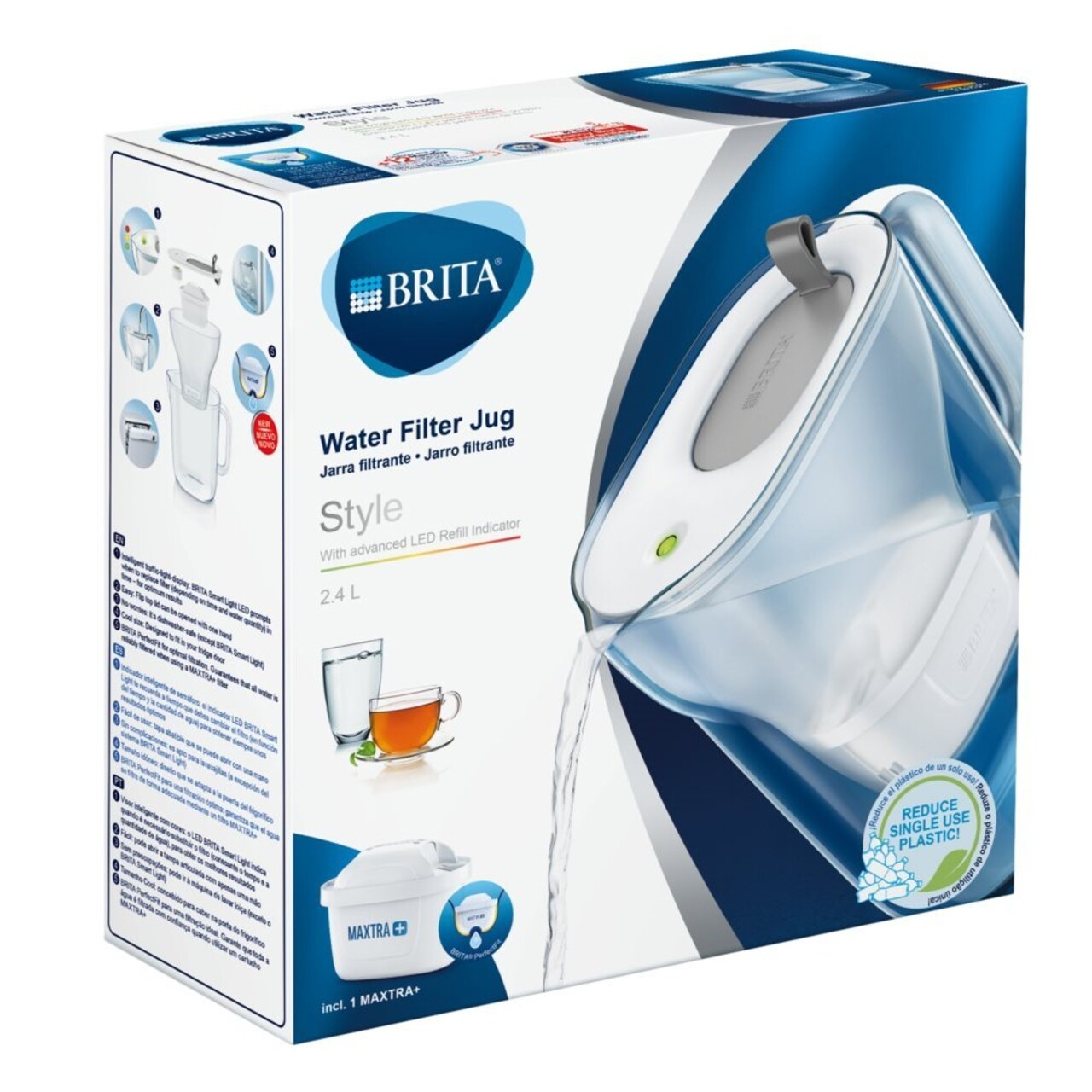 Brita Szűrőkancsó, Style MAXTRA + Műanyag, 2,4 L, Szürke