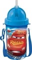 Kulacs szívószállal Cars, Disney, 400 ml, műanyag, kék