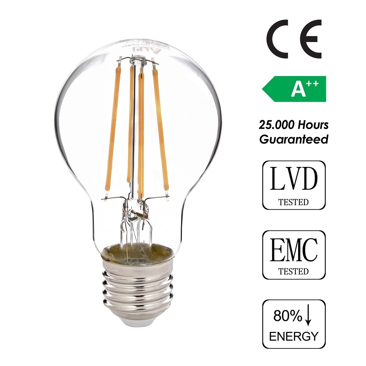 LED Villanykörte, Sage, E27 A60 Gün Işığı, E27, 7 W, 3000K, 806 Lm, üveg