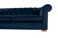 Oxford Chesterfield Kihúzhatós kanapé, 88x216x75 cm, 3 személyes, sötétkék
