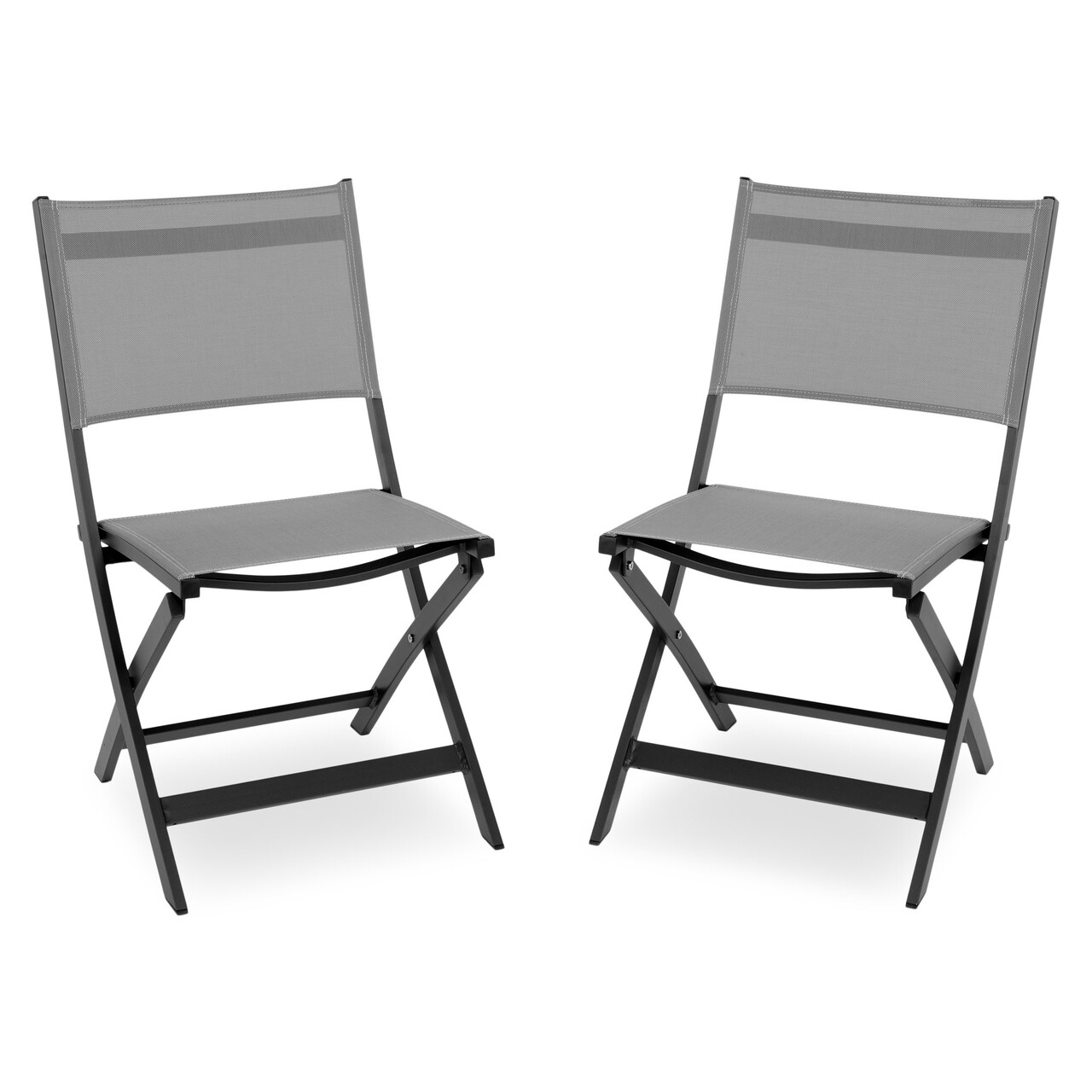 Maison breeze 2 db összecsukható szék, l.63 l.50 h.88, alumínium, fekete