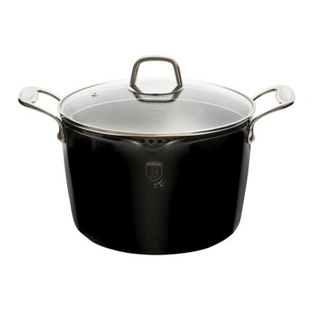 Berlinger Edény fedővel tésztafőzéshez, Black Royal Collection, 24 cm Ø, 6 L, kovácsolt alumínium