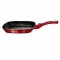 Grill serpenyő, Berlinger Haus, 28 cm, kovácsolt alumínium és márvány, Burgundia