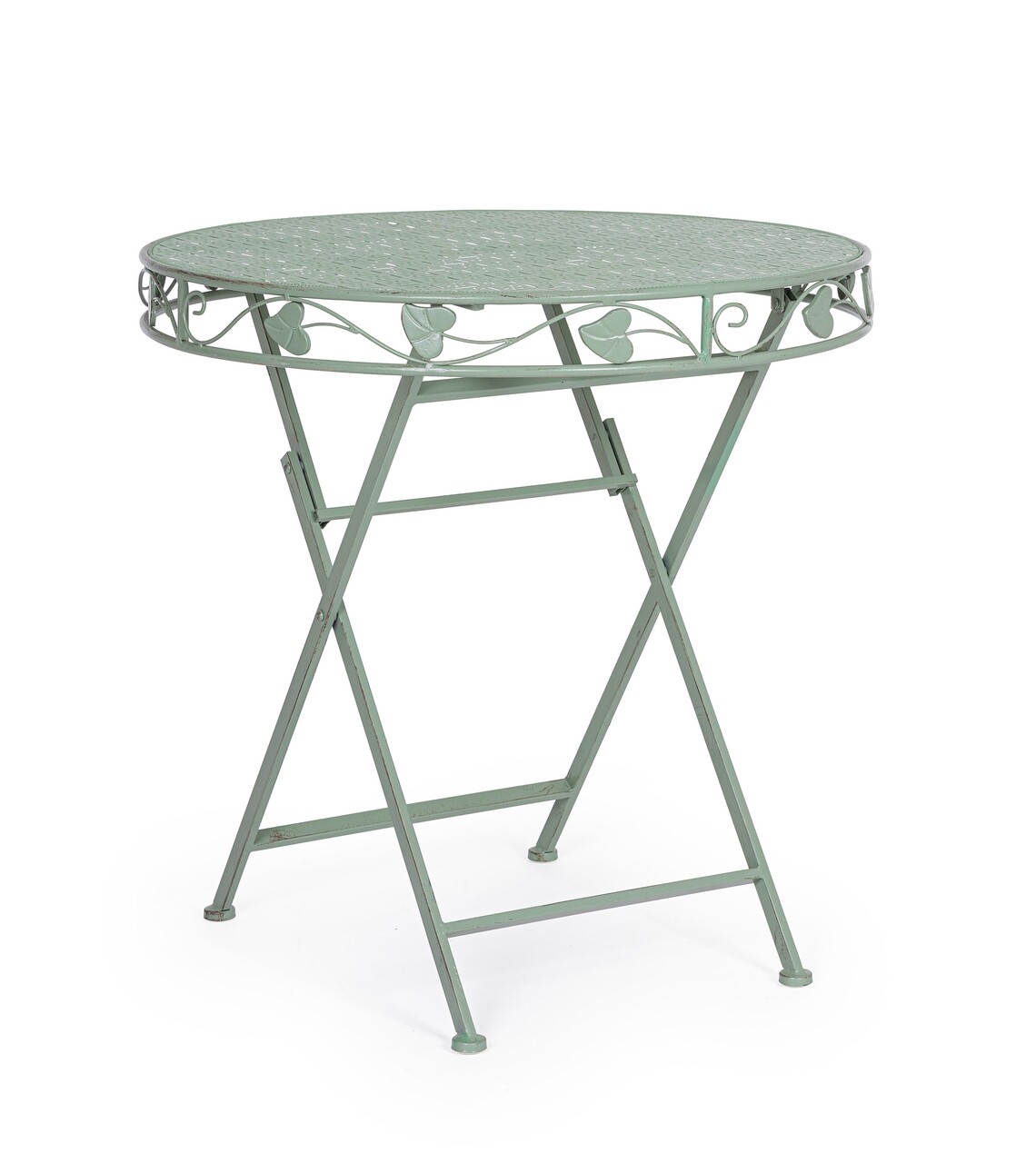 Harriet Round Összecsukható asztal, Bizzotto, Ø 70 x 74 cm, acél, zöld