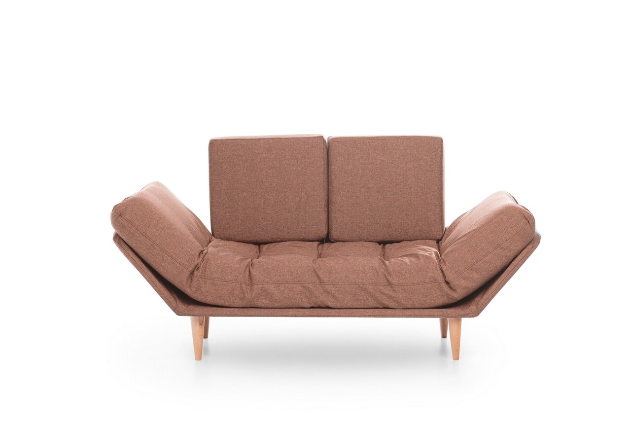 Nina Daybed Kihúzható Kanapé, Futon, 3 Személyes, 200x70 Cm, Fém, Világosbarna