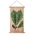 Hazelnut Leaf Fali dekoráció, Creaciones Meng, lenvászon/kínai fenyőfa, 44x73 cm