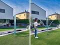 Leifheit Forgó ruhaszárító, Linomatic 400 Easy, 40 m szárítási kapacitás, alumínium, türkiz színű