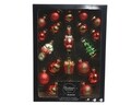 Dobozban 20 Holly mix gömb, Decoris, üveg, piros