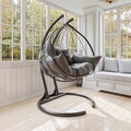 Hanedan Terasz/kerti hinta, Kalune Design, 150x124x189 cm, antracit szürke/fekete