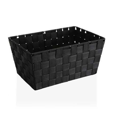 Large Tárolókosár, Versa, 30 x 20 x 15 cm, textil anyag, fekete