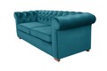 Oxford Chesterfield Kihúzhatós kanapé, 88x216x75 cm, 3 személyes, azúr