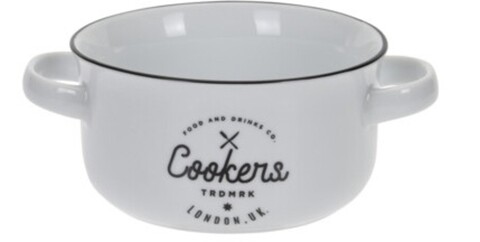 Cookers levestál, 17x13x6,5 cm, porcelán, fehér
