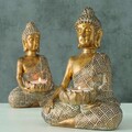 Buddha Makia V1 Gyertyatartó, Boltze, 14x10x21 cm, poligyanta