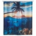 Underwater Zuhanyfüggöny, Wenko, 180x200 cm, 100% poliészter, színes