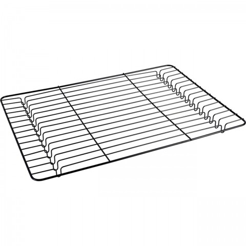 Tapadásmentes grill fémtex torta és sütemények hűtésére, 32 x 45 cm, rozsdamentes acél, fekete