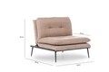 Martin Solo Kihúzható fotel, Futon,130x90 cm, fém, világosbarna