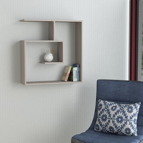 Raft pentru perete Lady, Decortie, 75x22x75 cm, cafeniu