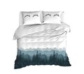 Lenjerie de pat dubla King Size, EnLora Home, Eyelash White, 4 piese, 100% bumbac ranforce, alb/antracit